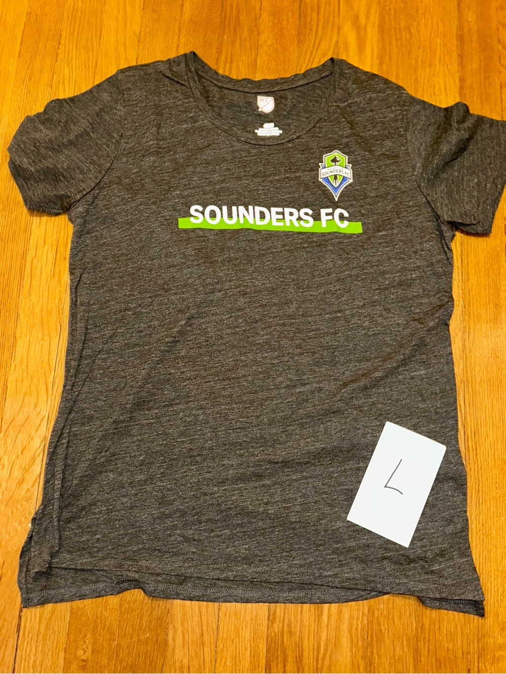 Sounders FV Charcoal Gray Logo Tee W L NWOT
